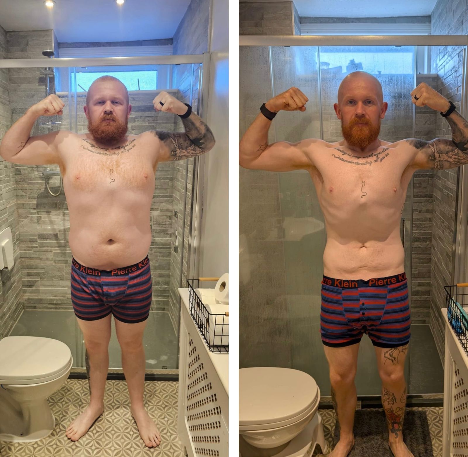 Client transformation — significant fat loss